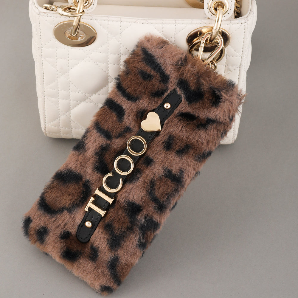 Leopar Desenli Peluş Gözlük Kılıfı – Küçük Boy