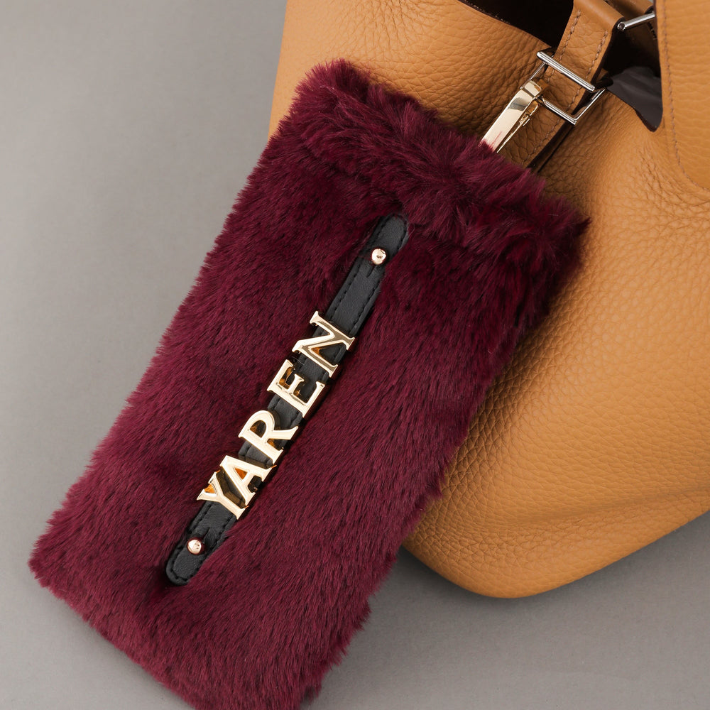 Bordo Peluş Gözlük Kılıfı – Küçük Boy
