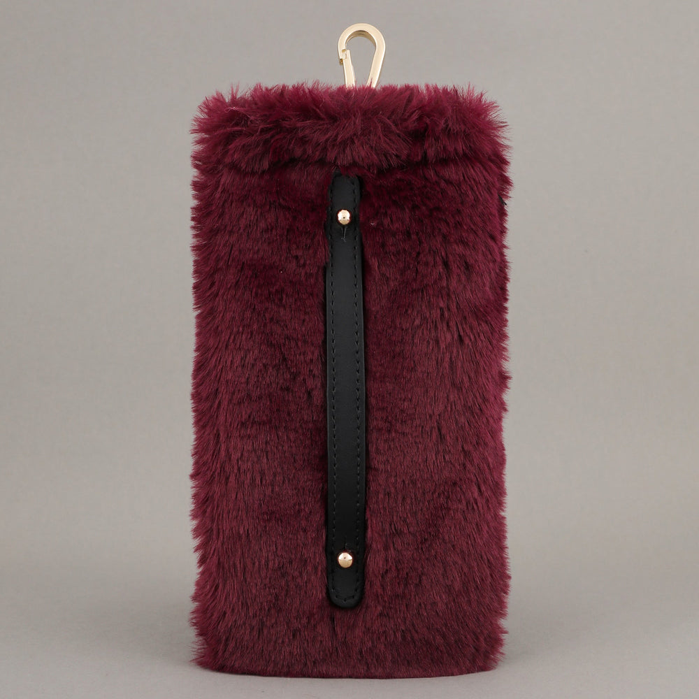 Bordo Peluş Gözlük Kılıfı – Küçük Boy