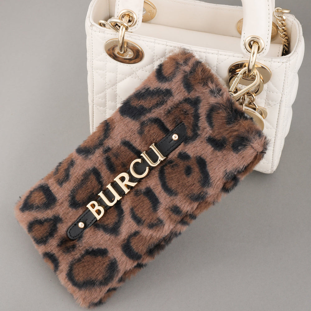 Leopar Desenli Peluş Gözlük Kılıfı – Büyük Boy