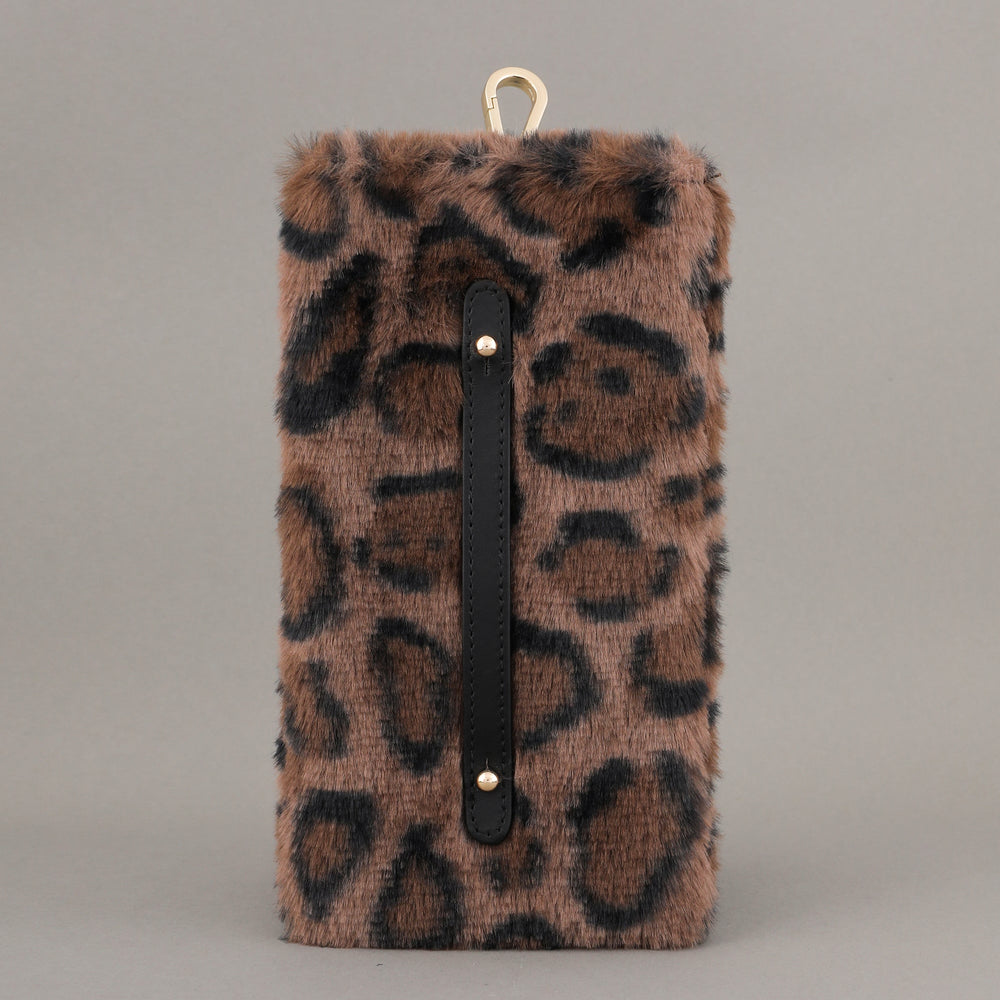 Leopar Desenli Peluş Gözlük Kılıfı – Büyük Boy