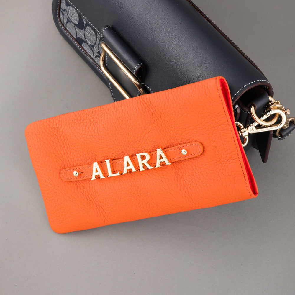 Turuncu Togo Deri Gözlük Kılıfı – Büyük Boy